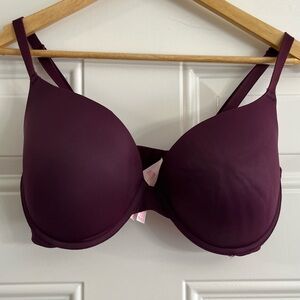 VICTORIA’S SECRET PINK Wear Everywhere Push up Satin Bra Deep Plum Size 36DD